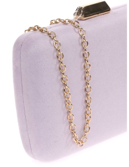 Suede handbag with chain