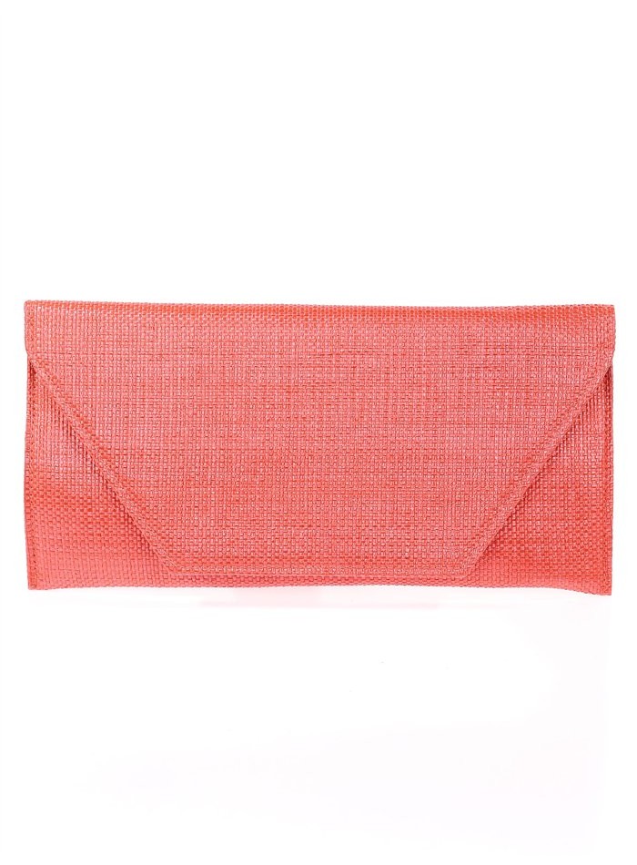 Rectangular raffia clutch bag