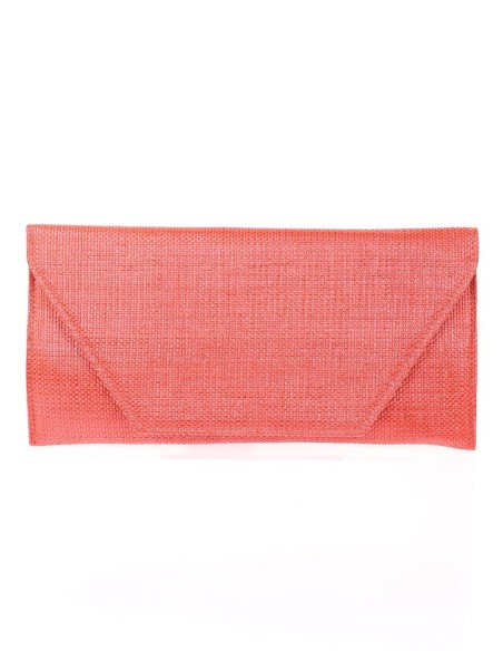 Rectangular raffia clutch bag
