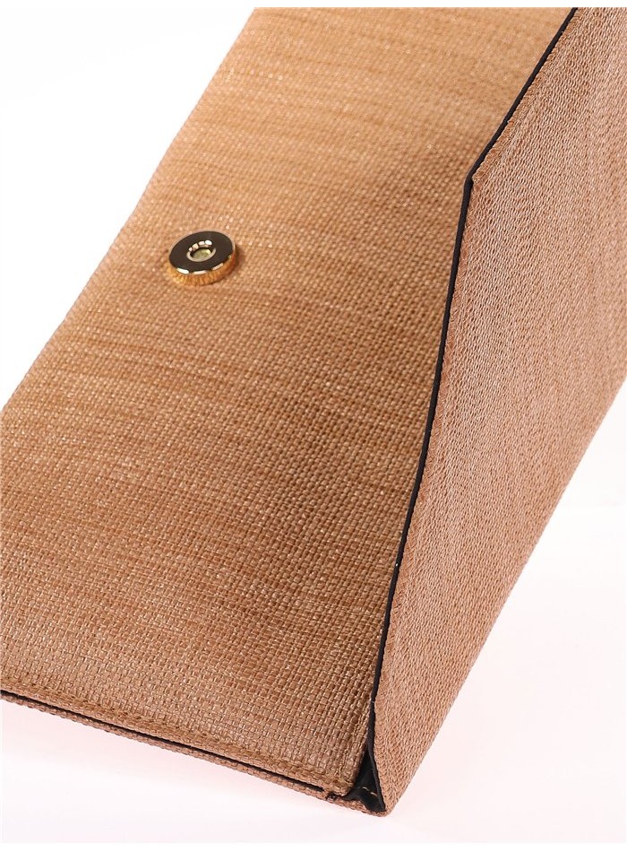 Rectangular raffia clutch bag