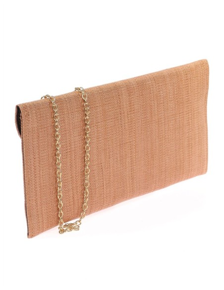 Rectangular raffia clutch bag