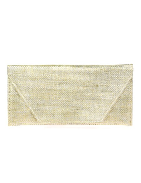 Cartera de fiesta de rafia rectangular