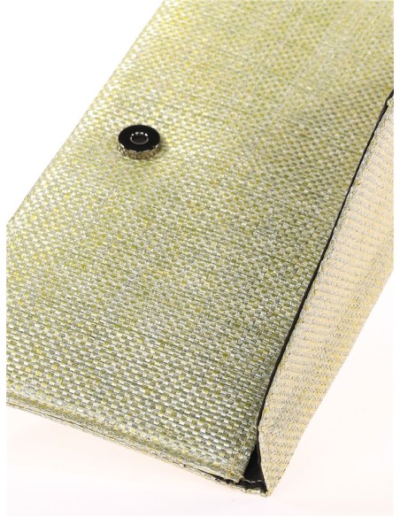 Cartera de fiesta de rafia rectangular