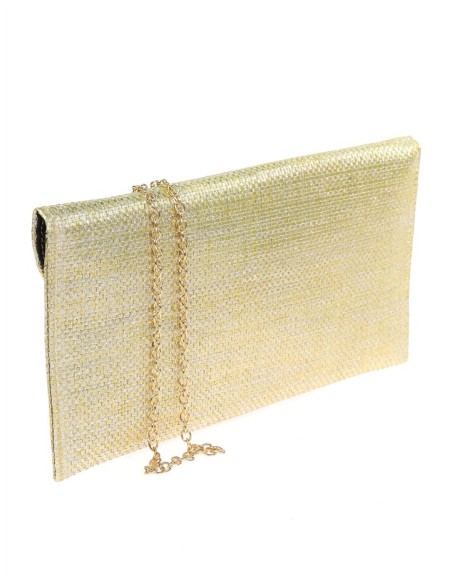 Rectangular raffia clutch bag