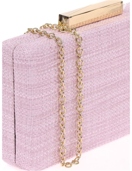 Bolso de rafia para invitada  en rosa pastel