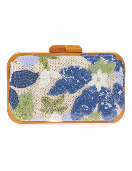 Sac à main avec strass floraux cousus à la main