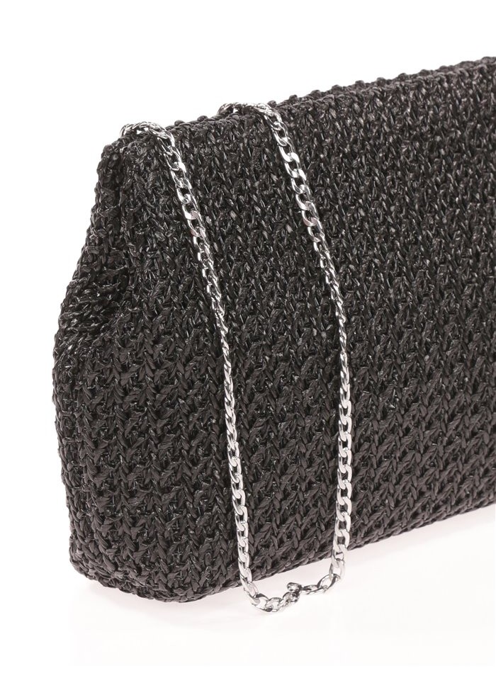 Sac en raphia avec fermoir aimanté et longue...