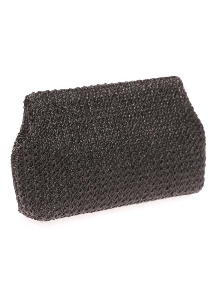 Raffia bag with magnet closure and long chain