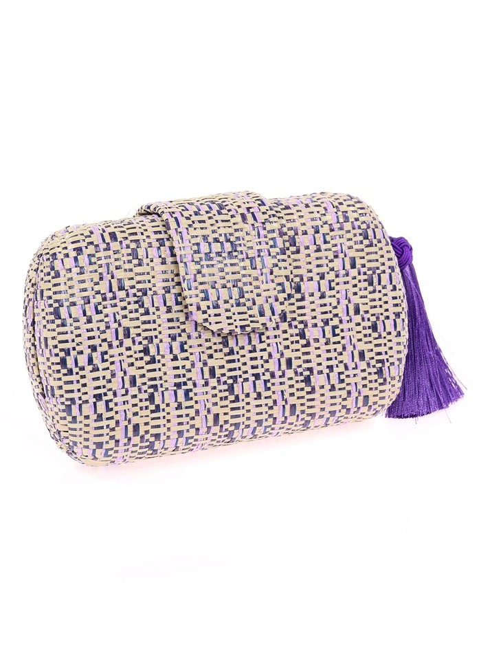 bolso de fiesta en color trenzado morado