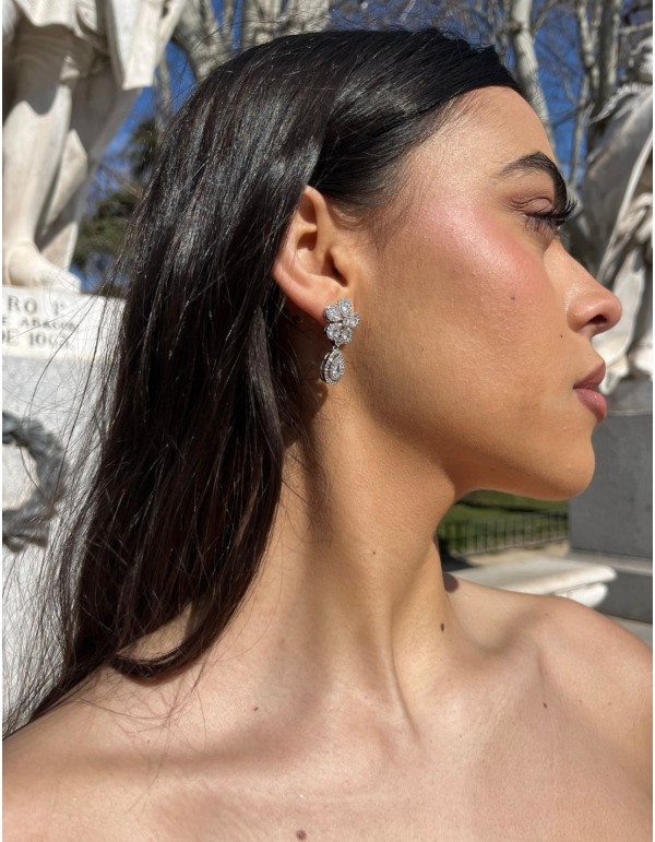 copy of Long earrings with crystals and semi-precious stones 2