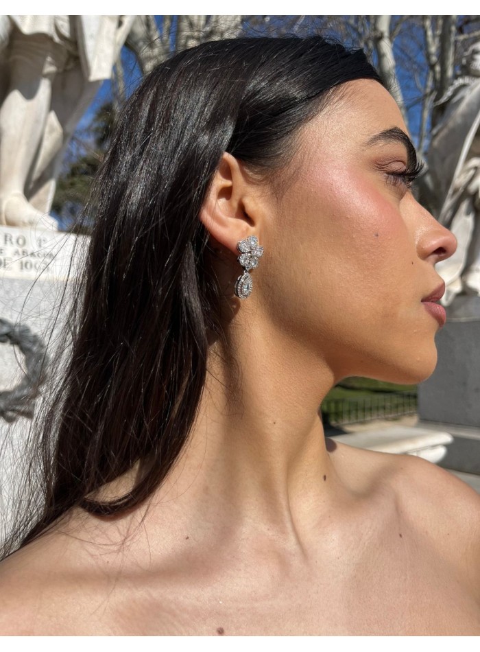 copy of Longues boucles d'oreilles avec cristaux et pierres semi-précieuses