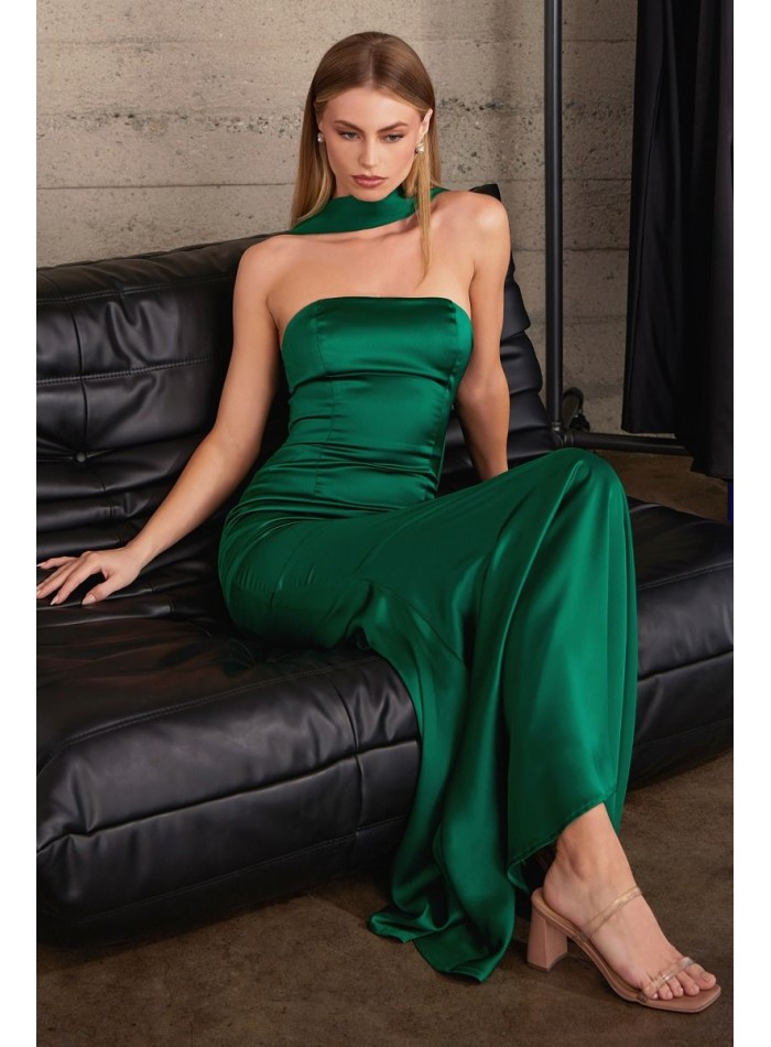 Vestido de fiesta palabra de honor ajustado con chal a juego para boda de tarde