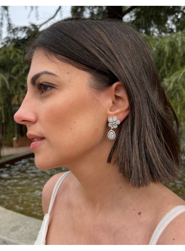 copy of Long earrings with crystals and semi-precious stones