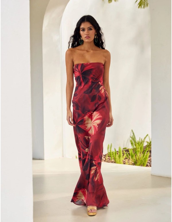 Vestido Estampado Vestidos De Fiesta Rojo Largo Vestido De Fiesta