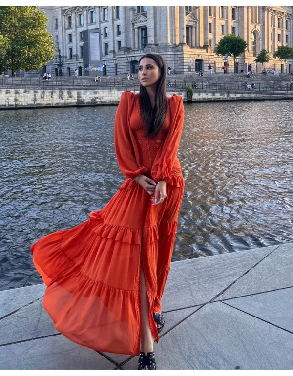 Long boho guest dress