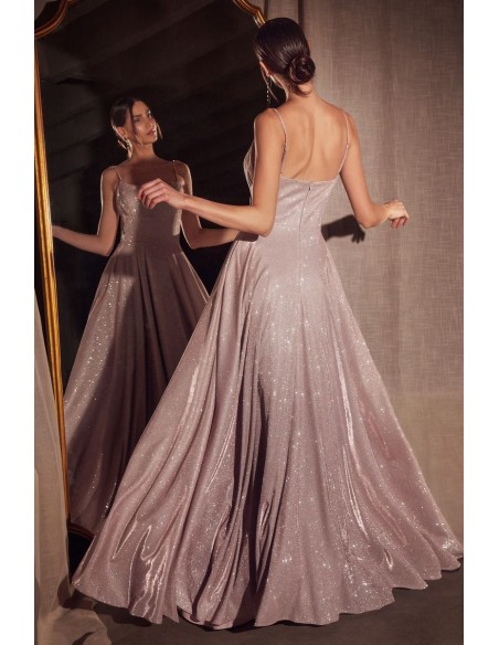 Long empire cut gown with full skirt and flouncy skirt