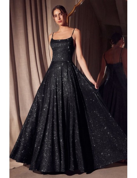 Long empire cut gown with full skirt and flouncy skirt