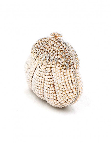 Clutch de fiesta con forma concha y cristales de Swarovski BcnHanami - 2