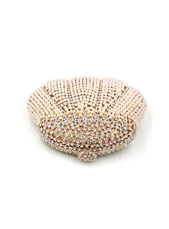 Clutch de fiesta con forma de concha  y cristales de Swarovsk