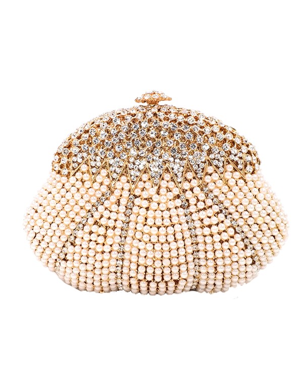 Shell clutch bag with embellished stars