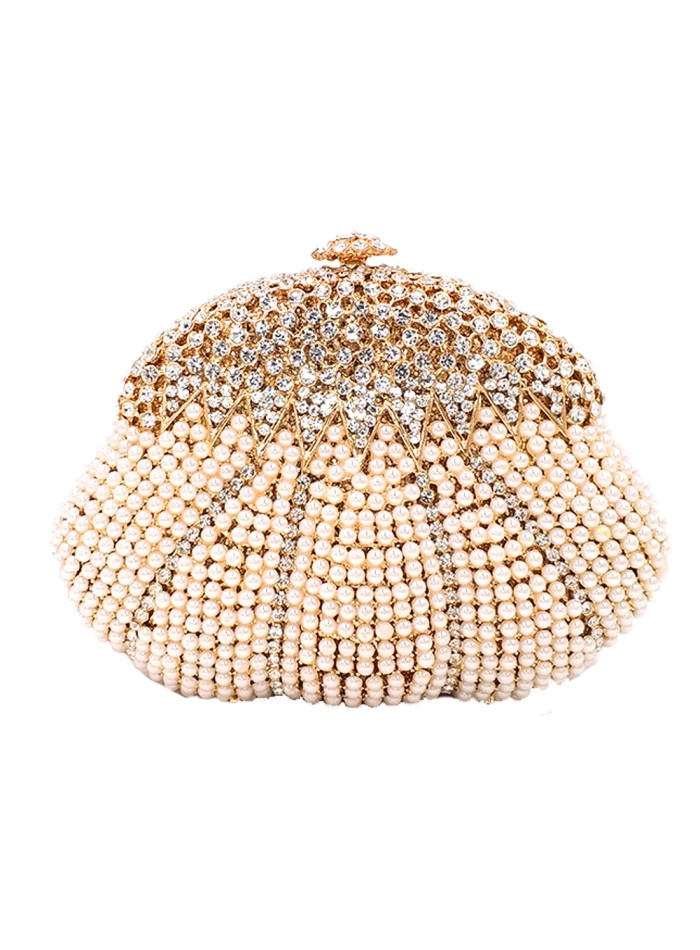 Shell clutch bag with embellished stars