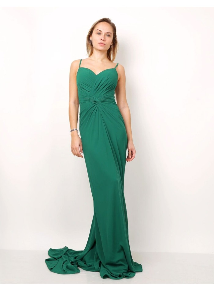 Robe d'invité longue avec corsage drapé et...