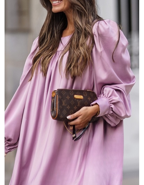 Short lilac dress with wide cut 2
