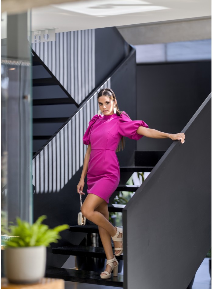 Vestido corto buganvilla con cuello