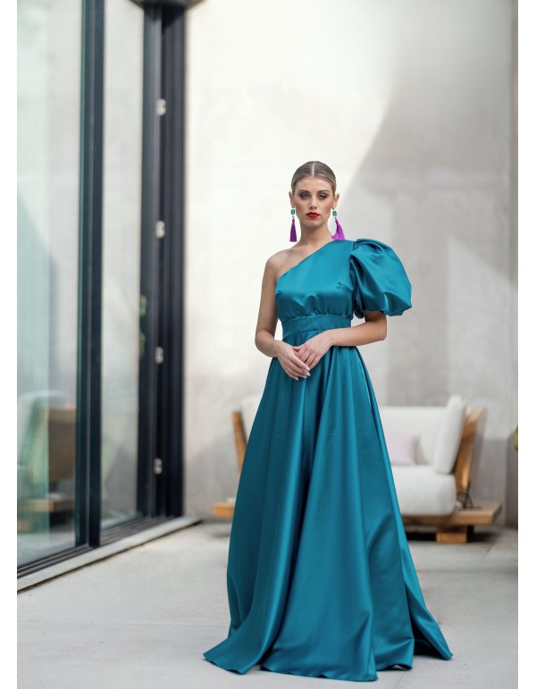 Robe d'invité structurée turquoise 2