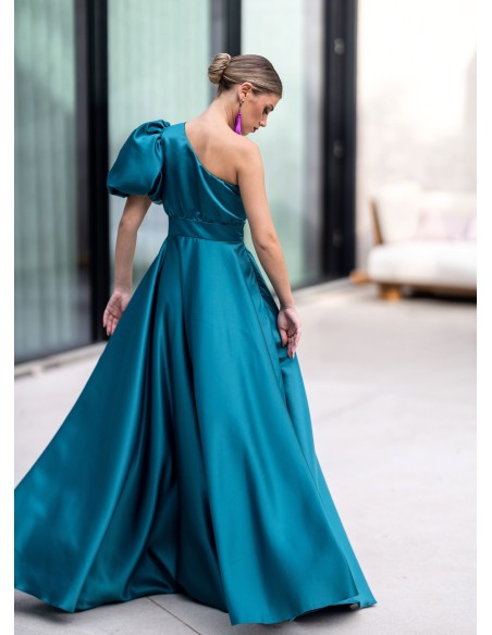 Turquoise structured guest dress