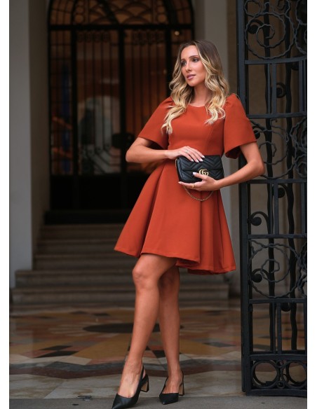 Vestido corto terracota fruncido Vestido corto terracota fruncido