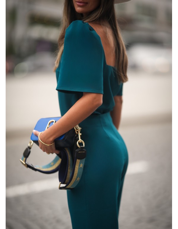 Pantalón verde de cintura alta y pierna ancha para eventos especiales 2