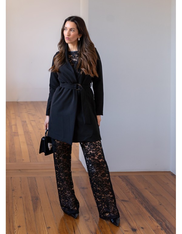Black lace long pants 2