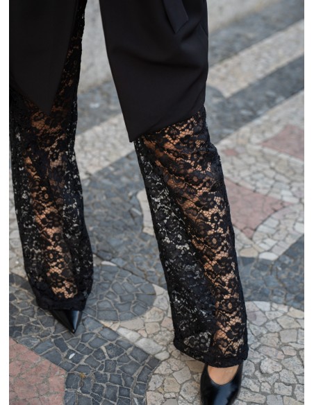 Black lace long pants