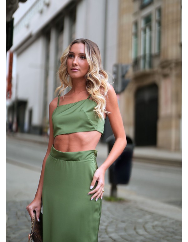 Jupe de fête longue vert sec 2