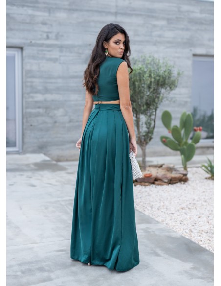 Top sans manches crop vert