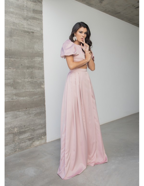 Crop top con escote redondo y cierre invisible para eventos 2