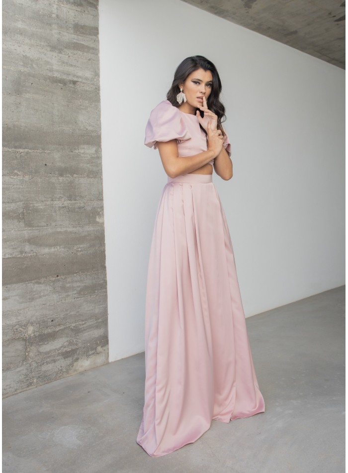 Crop top con escote redondo y cierre invisible