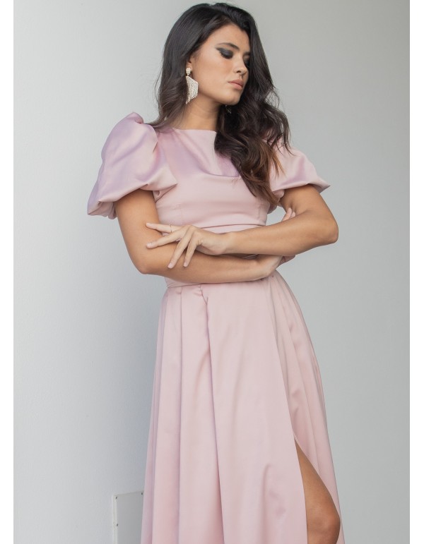 Crop top con escote redondo y cierre invisible para eventos