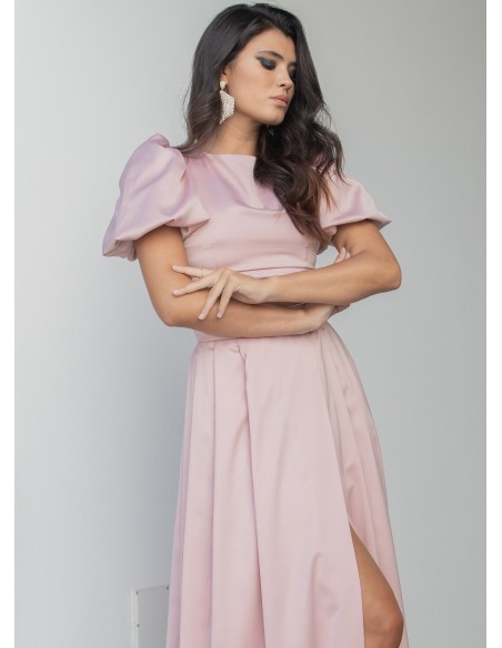 Crop top with round neckline and invisible closure