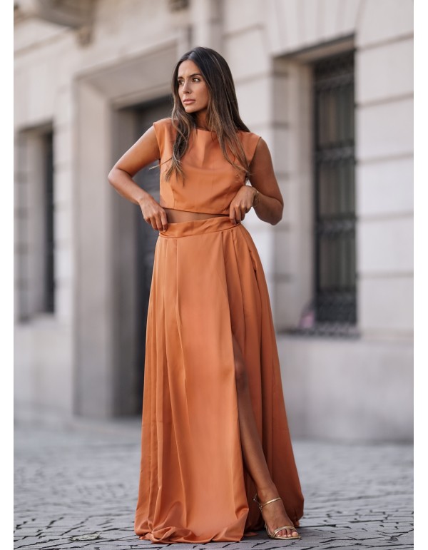 Crop-top de fiesta terracota para graduaciones 2