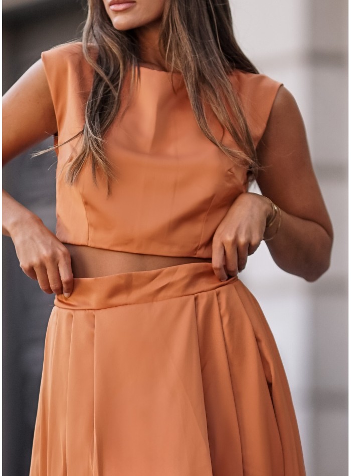 Terracotta party crop-top