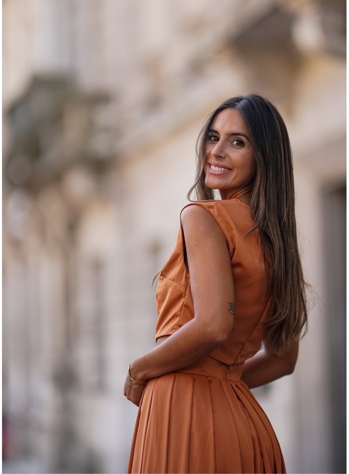 Crop-top de fiesta terracota para ocasiones especiales