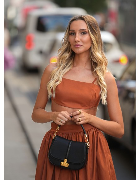 Terracotta short party top with straps