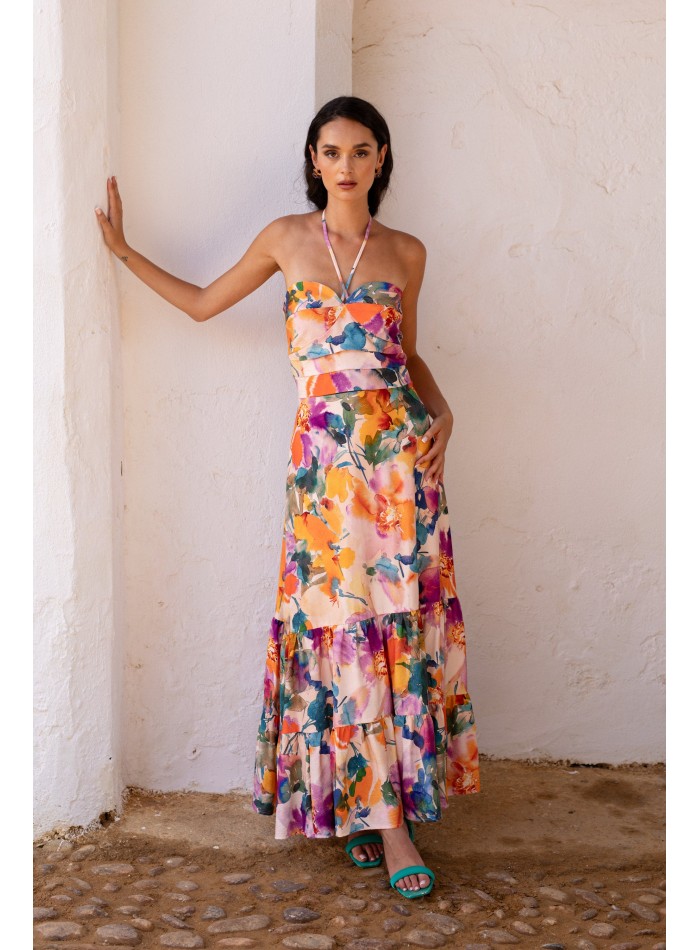 vestido de invitada estampado