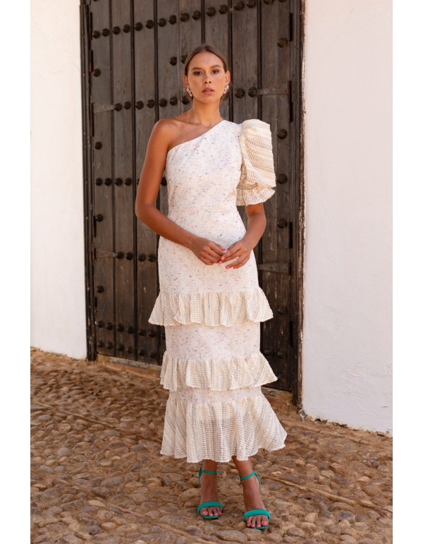 vestido de invitada asimetrico