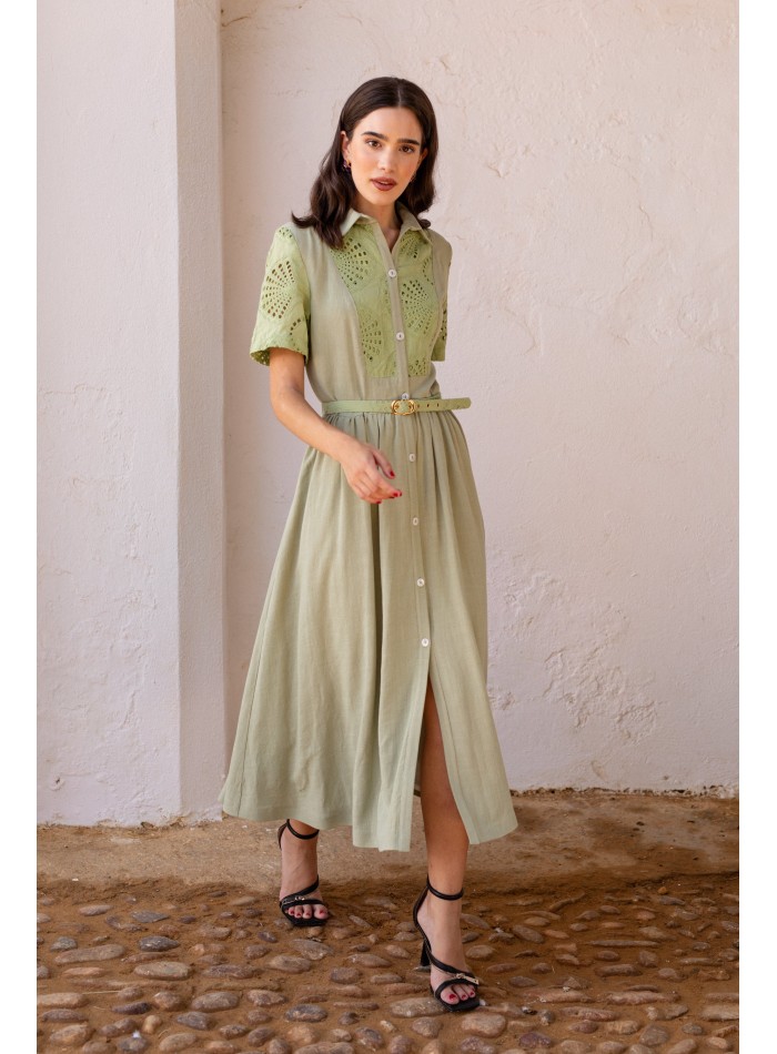 vestido verde midi