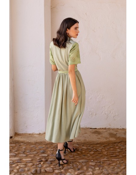 vestido midi de invitada verde vestido midi de invitada verde