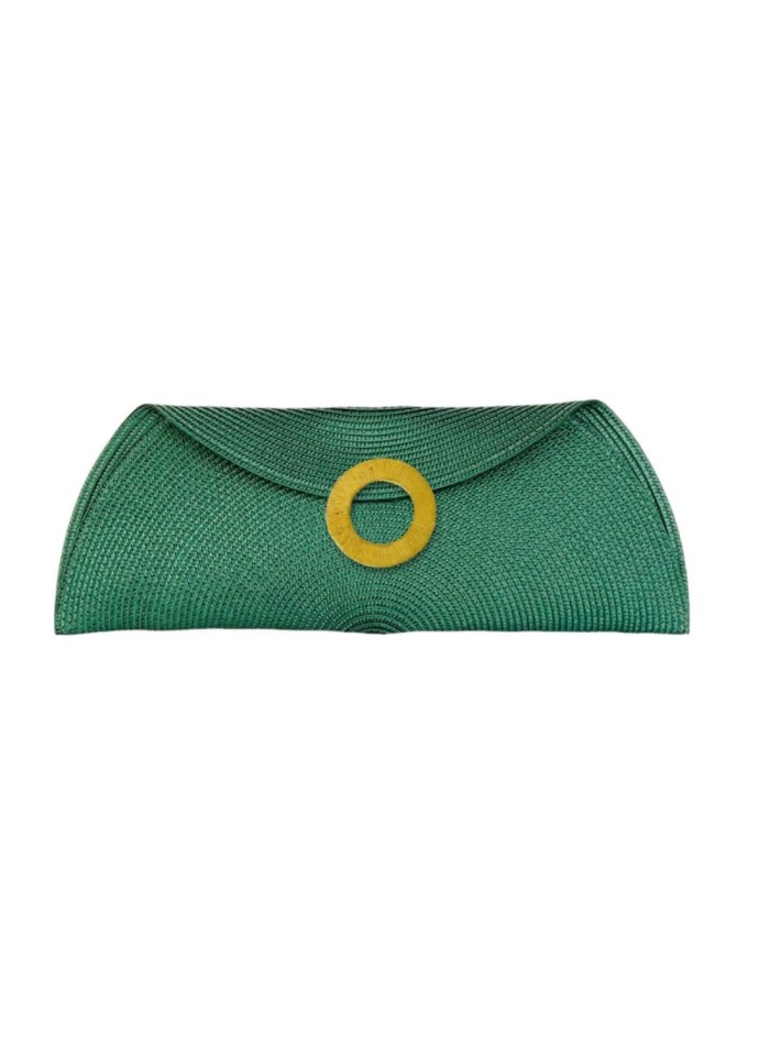 Sac en raphia avec anneau en bronze africain