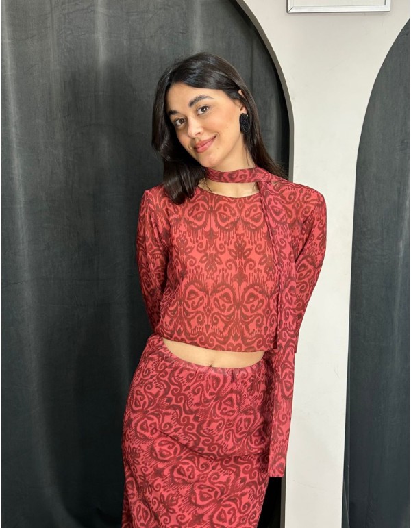 copy of Floral print midi guest dress with puffed sleeves